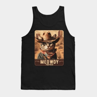 Meowdy Partner Country Music Meowdy Funny Music Cat Cowboy Hat Tank Top